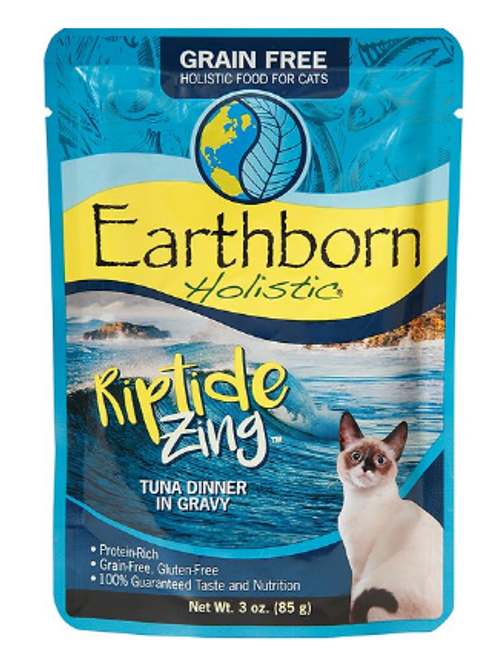Earthborn Holistic Riptide Zing Tuna Dinner In Gravy Grain-Free Cat Food Pouches