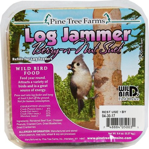 Pine Tree Farms Log Jammer Berry-N-Nut Suet Cake 9.4 oz