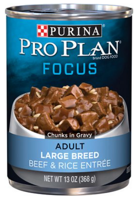 Purina Pro Plan Focus Adult Large Breed Beef & Rice Entree Chunks In Gravy Canned Dog Food