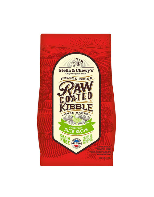 Stella & Chewy's Raw Coated Kibble Cage-Free Duck Recipe Grain-Free Dry Dog Food 22 lb
