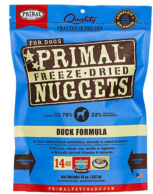 Primal Duck Formula Nuggets Grain-Free Freeze-Dried Dog Food