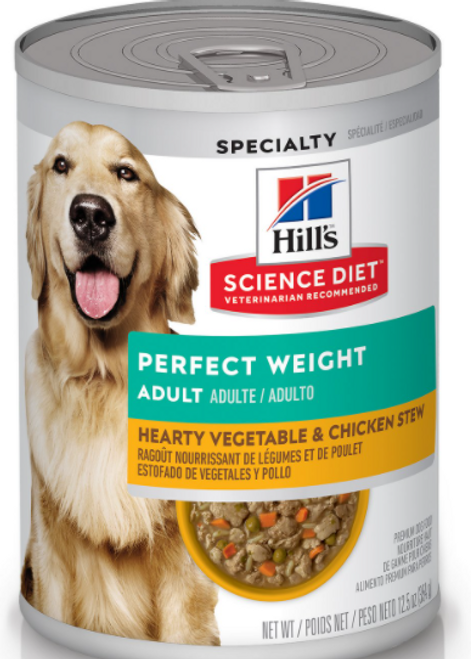 Hill's Science Diet Adult Perfect Weight Hearty Vegetable & Chicken Stew Canned Dog Food