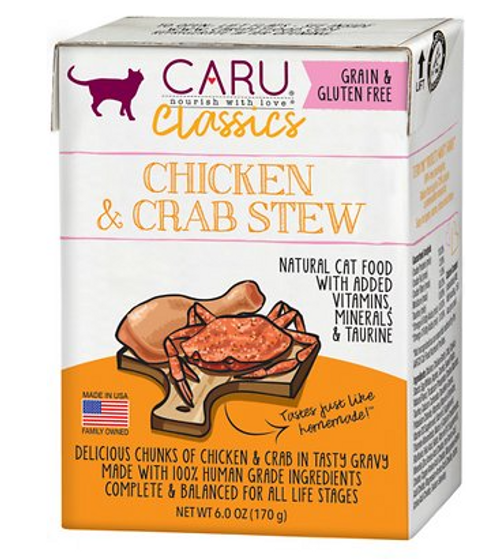Caru Classics Chicken & Crab Stew Grain-Free Wet Cat Food 6 oz
