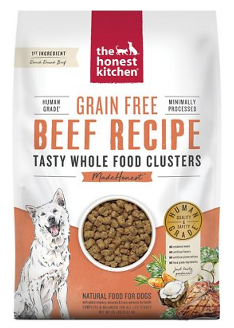 The Honest Kitchen The Whole Food Clusters Beef Recipe Grain-Free Human Grade Natural Dry Dog Food
