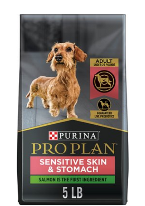 Purina Pro Plan Adult Small Breed Sensitive Skin & Stomach Salmon & Rice Formula Dry Dog Food 5 lb