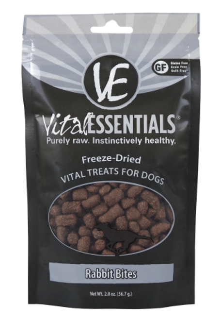 Vital Essentials Rabbit Bites Freeze-Dried Grain-Free Dog Treats 2 oz