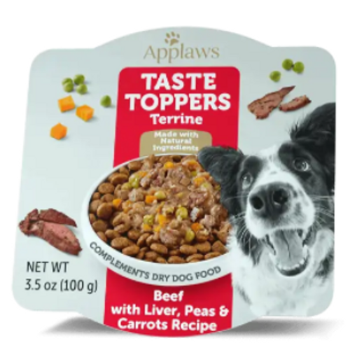 Applaws Taste Toppers Beef with Liver, Peas & Carrot Terrine Cup for Dogs