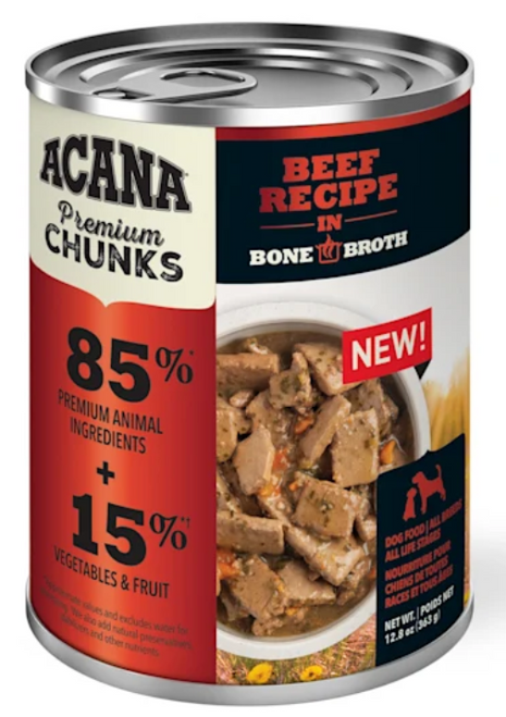 Acana Premium Chunks Beef Recipe In Bone Broth Wet Dog Food