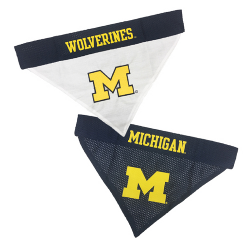 Pets First Michigan Wolverines Reversible Dog Bandana