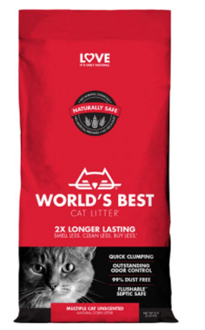 World's Best Multi-Cat Unscented Clumping Corn Cat Litter