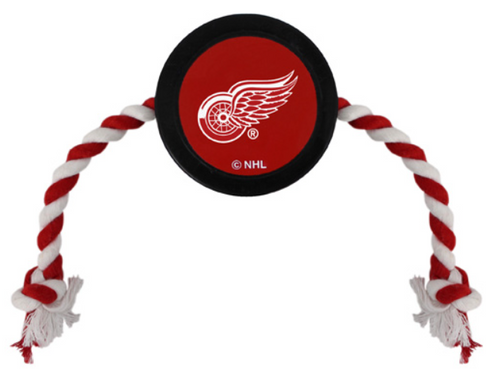Pets First Detroit Red Wings Hockey Puck Dog Toy