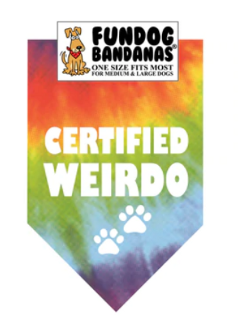 Fun Dog Bandanas Certified Weirdo Pet Bandana