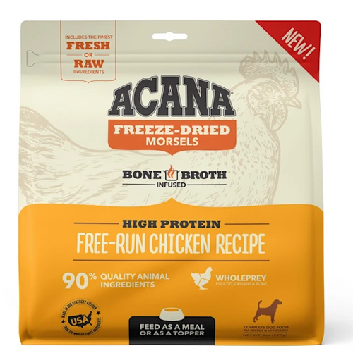 Acana Free-Run Chicken Recipe Bone Broth Infused Freeze-Dried Morsels Dog Food 8 oz