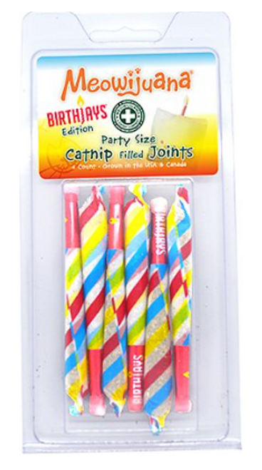 Meowijuana Birthjays Party Sized Catnip Joints 6 pk