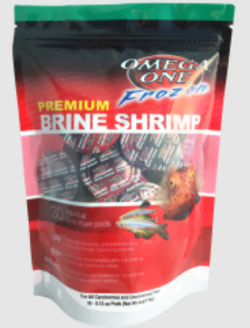 Omega One Frozen Brine Shrimp Pod Pouch 30 Count 4 oz