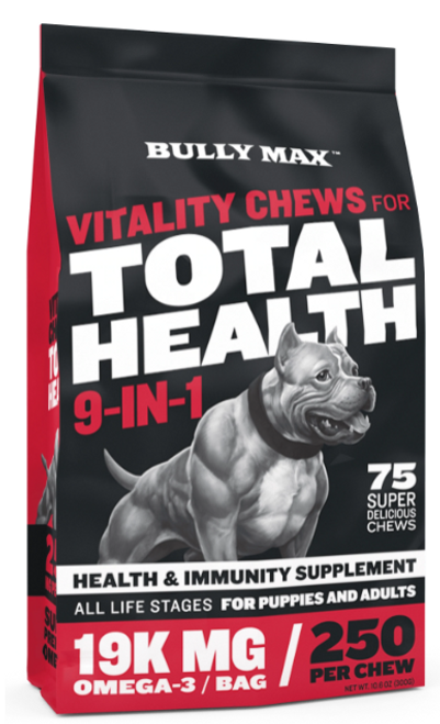 Bully Max 9-N-1 Vitality Chews for Total Health for Dogs 75 ct