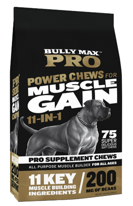 Bully Max Pro Series 11-N-1 Muscle Gains Chews for Dogs 75 ct