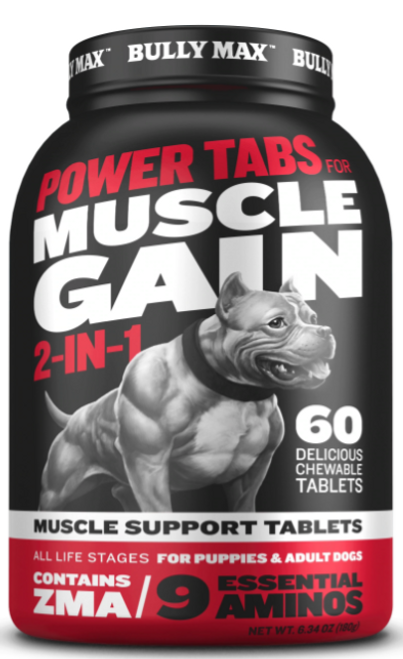 Bully Max 2-N-1 Power Tabs for Muscle Gain for Dogs 60 ct