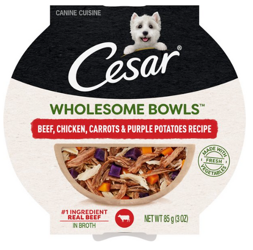 Cesar Wholesome Bowls Chicken, Purple Potatoes & Carrots Recipe Wet Dog Food