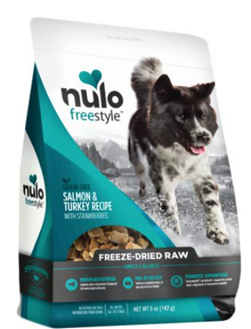 Nulo Freestyle Freeze-Dried Grain-Free Salmon, Turkey & Strawberry Dog Food 5 oz
