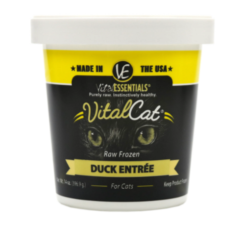 Vital Essentials Raw Duck Entree Grain-Free Frozen Cat Food 14 oz