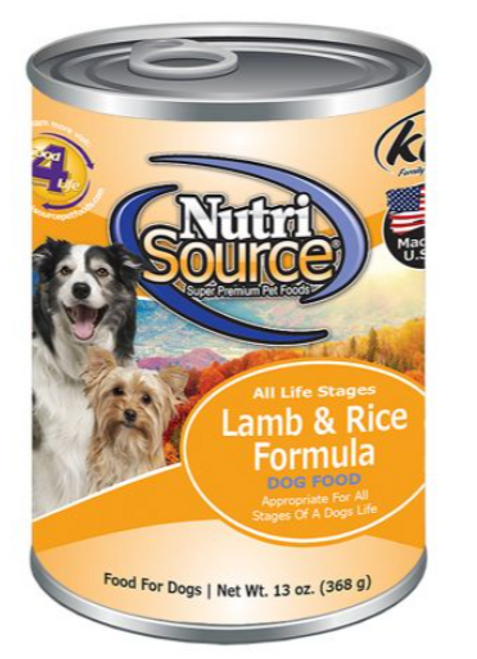 Nutrisource Lamb & Rice All Life Stages Canned Dog Food