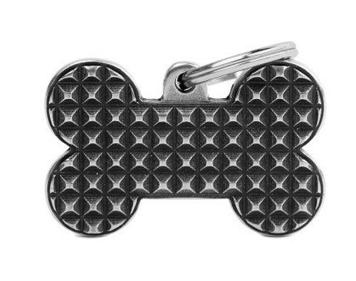 Myfamily Large Bone Shaped Bronx Studs Personalized Dog ID Tag