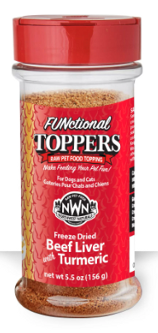 Northwest Naturals FUNctional Freeze-Dried Beef Liver with Tumeric Pet Food Topper 4.5 oz