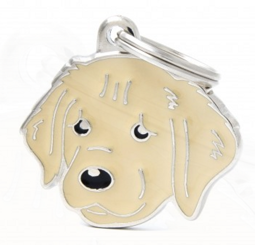 Myfamily Enamel Golden Retriever Personalized Dog ID Tag