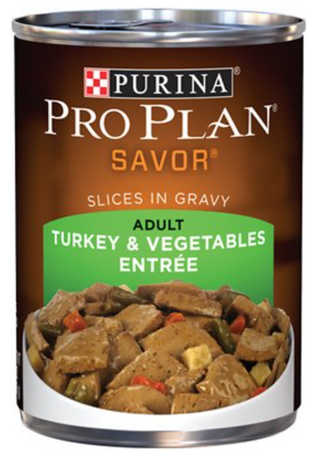 Purina Pro Plan Savor Adult Turkey & Vegetable Entree Slices In Gravy Canned Dog Food