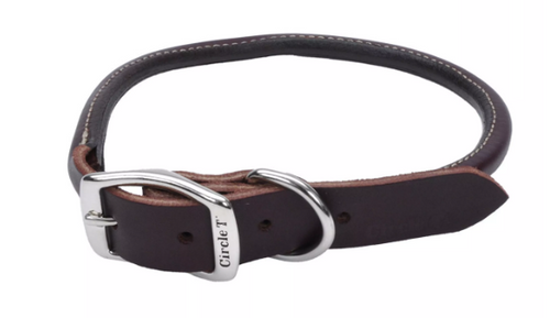 Coastal Pet Products Circle T Latigo Leather Round Dog Collar
