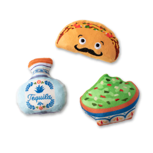 Pet Fringe Studio Taco Tuesday Plush Mini Dog Toys 3 pk