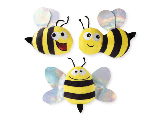 Pet Fringe Studio Bumble Bees Plush Mini Dog Toys 3 pk