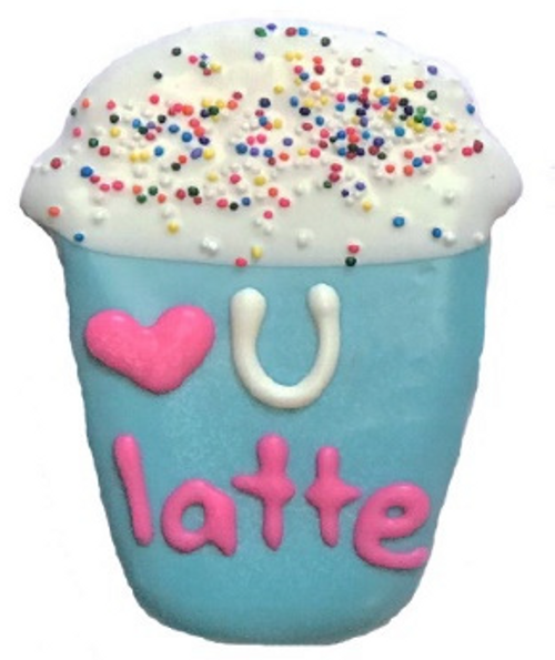 Pawsitively Gourmet Valentine's Day Love U A Latte Dog Cookie