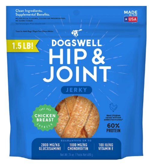 Dogswell Jerky Hip & Joint Chicken Recipe Grain-Free Dog Treats