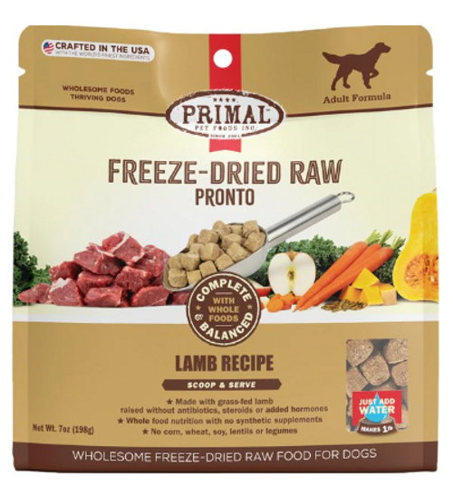 Primal Raw Pronto Lamb Recipe Freeze-Dried Dog Food 7 oz