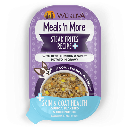 Weruva Meals 'N More Steak Frites + Skin & Coat with Beef, Pumpkin & Sweet Potato in Gravy Wet Dog Food