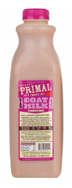 Primal Raw Frozen Cranberry Goat Milk 32 oz