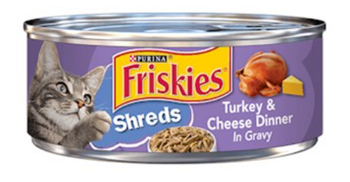 Friskies Savory Shreds Turkey & Cheese Dinner in Gravy Canned Cat Food