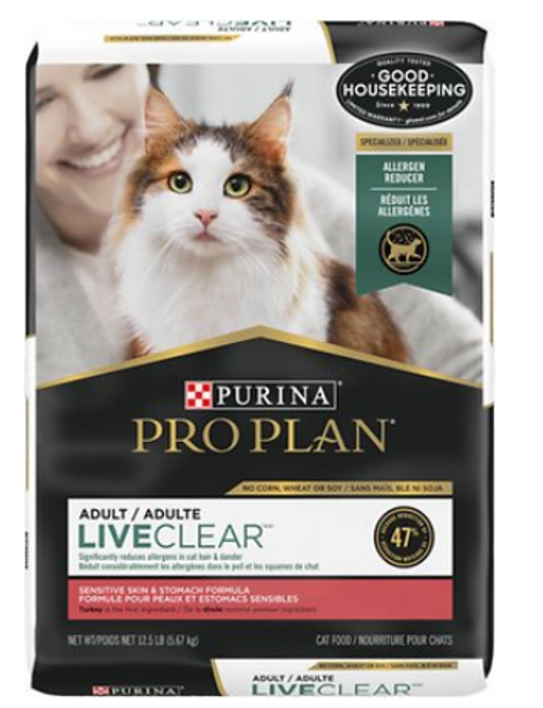Purina Pro Plan Liveclear Sensitive Skin & Stomach Turkey & Oatmeal Formula Dry Cat Food