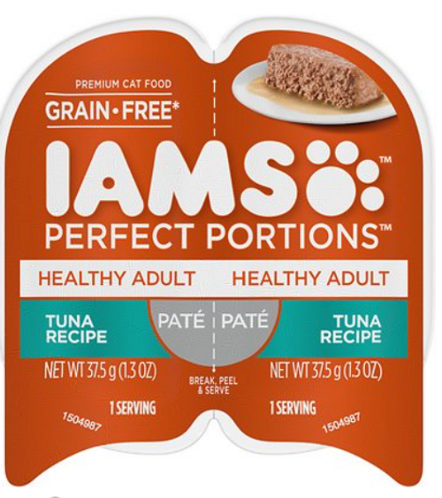 Iams Perfect Portions Healthy Adult Tuna Recipe Pate Grain-Free Wet Cat Food