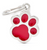 Myfamily Enamel Red Paw Personalized Dog ID Tag
