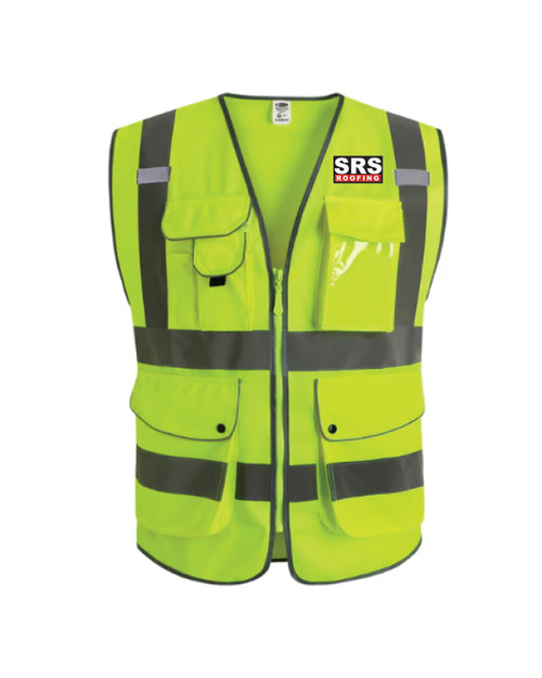 SRS Roofing: Hi-Vis 9-Pocket Reflective Vest