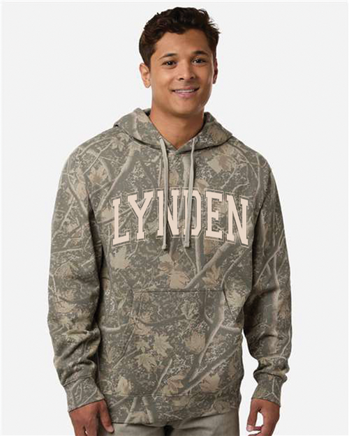 LHS Football 2026 Camo Hoodie: Banner Logo