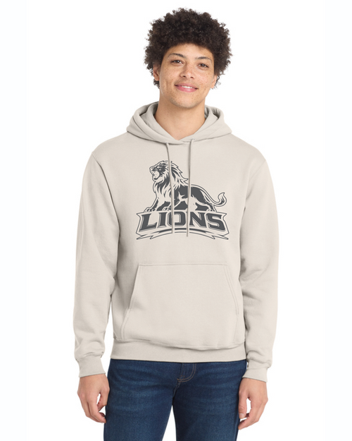 LHS Football 2026 Cotton Hoodie (Natural): Lions Logo