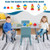 5 Pieces Kids Wooden Activity Play Furniture Set with Building Blocks-Blue - Color: Blue D681-HY10034BL