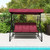3 Seat Outdoor Porch Swing with Adjustable Canopy-Wine - Color: Rose Red D681-NP11065WIN