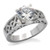 TK069 - High polished (no plating) Stainless Steel Ring with AAA Grade CZ  in Clear A874-TK069