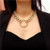Hoop Pendant Chunky Chain Design Punk Fashion Costume Necklace - Golden A392-fane5782