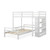Twin Over Twin Loft Bunk Bed with Bookcase-Dark Brown B593-HU10042+